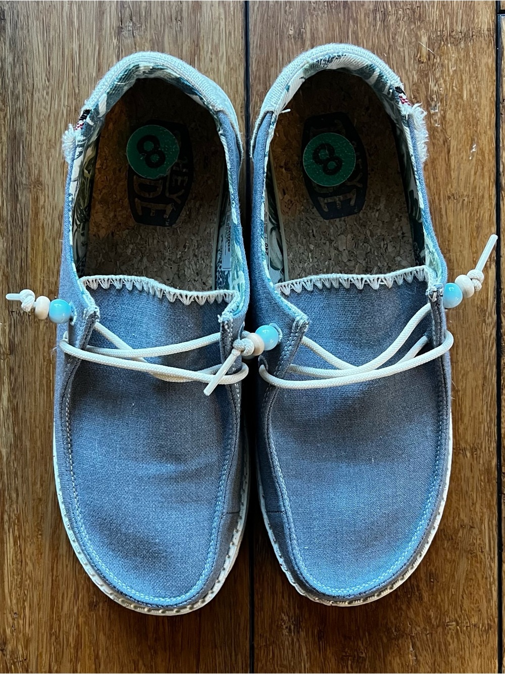 Hey Dude Women's Wendy Fringe Canvas Slip-On Shoes Size 8